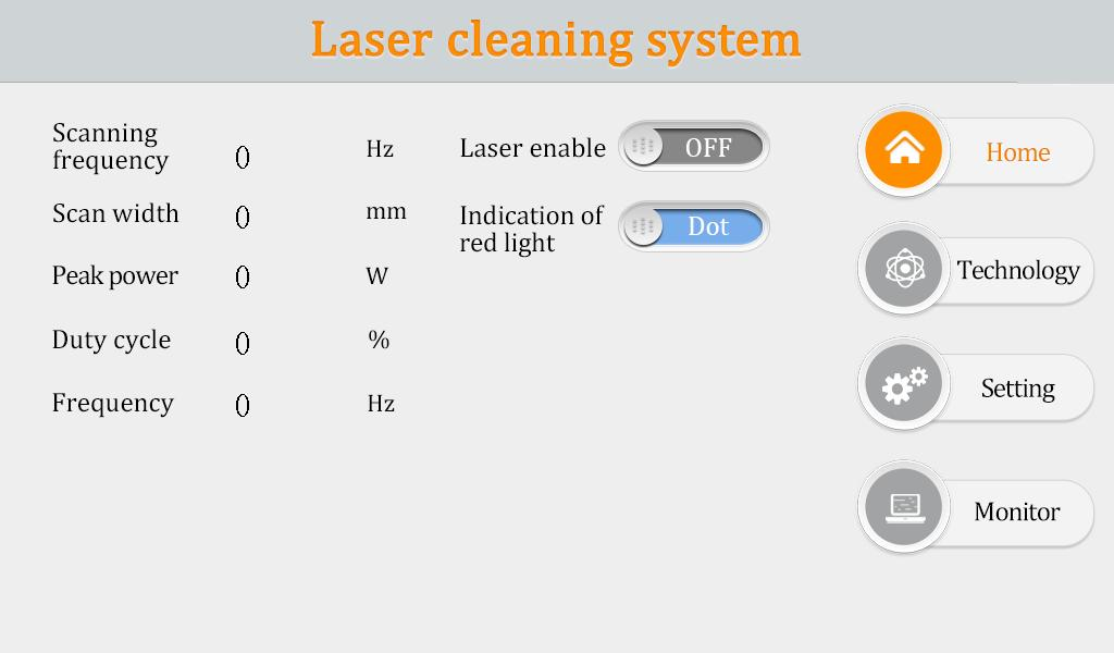 Laser Welding System Interface operation Home page2