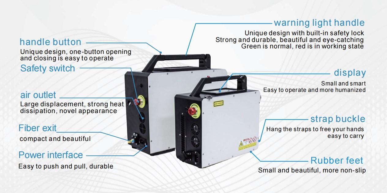 Nettoyeur laser à fibre portable 200W pour les fabricants et les